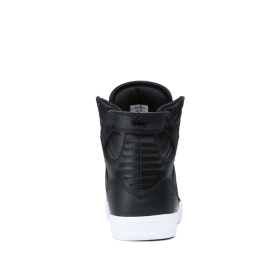 Supra Mens SKYTOP Black/White High Top Shoes | CA-78727